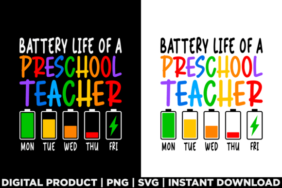 Battery Life of Preschool Teacher Graphics
