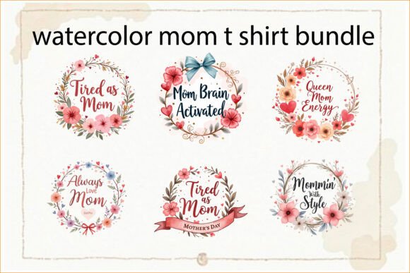 Best Mom Floral T Shirt Design Bundle Graphics