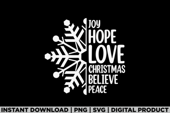Christmas Half Snowflake Joy Hope Love Graphics