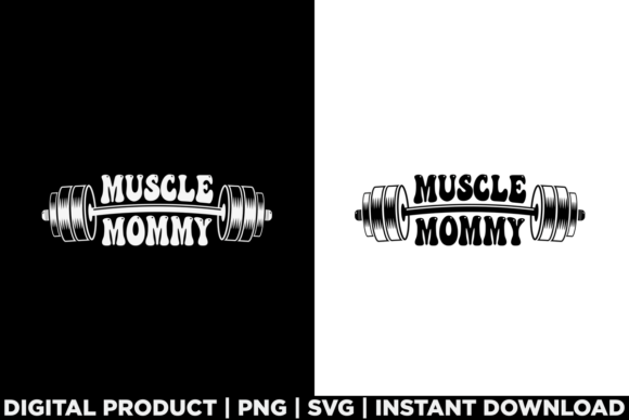 Gym Muscle Mommy Workout Exercise Graphics
