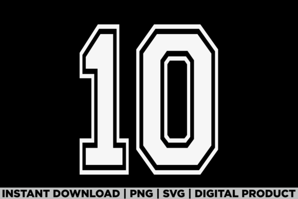 Number 10 Birthday Varsity Sports Team Graphics