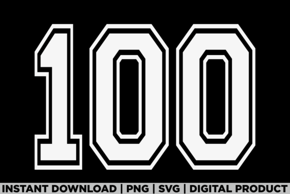 Number 100 Birthday Varsity Sports Team Graphics