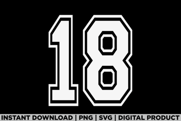 Number 18 Birthday Varsity Sports Team Graphics