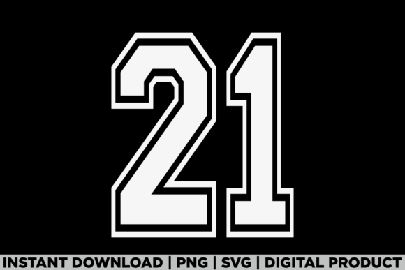 Number 21 Birthday Varsity Sports Team Graphics