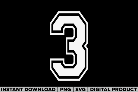 Number 3 Birthday Varsity Sports Team Graphics