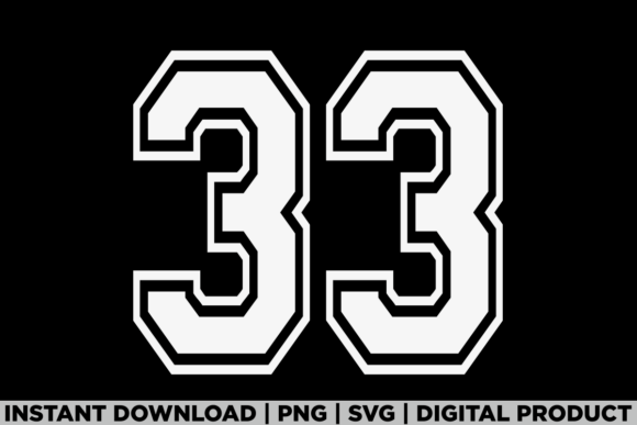 Number 33 Birthday Varsity Sports Team Graphics