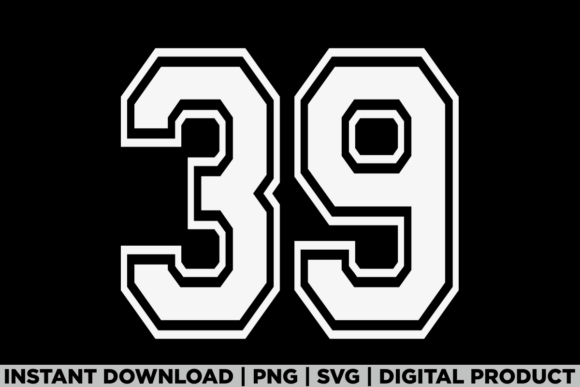 Number 39 Birthday Varsity Sports Team Graphics