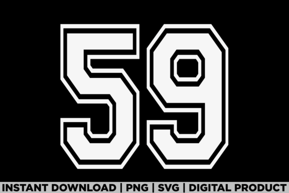 Number 59 Birthday Varsity Sports Team Graphics
