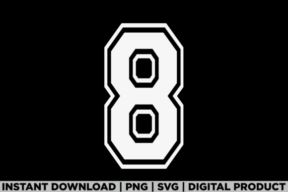 Number 8 Birthday Varsity Sports Team Graphics