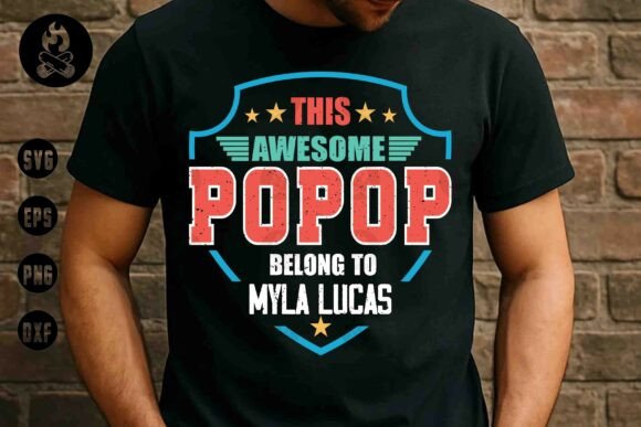 Personalized This Awesome Pop Pop SVG: Graphics & T-Shirt Designs